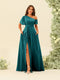 A-Line/Princess One-Shoulder Floor-Length Split Side Bridesmaid Dresses