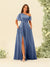 A-Line/Princess One-Shoulder Floor-Length Split Side Bridesmaid Dresses