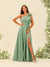 A-Line/Princess One-Shoulder Split Side Bridesmaid Dresses