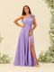 A-Line/Princess One-Shoulder Split Side Bridesmaid Dresses