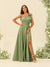 A-Line/Princess One-Shoulder Split Side Bridesmaid Dresses