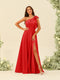 A-Line/Princess One-Shoulder Split Side Bridesmaid Dresses
