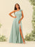 A-Line/Princess One-Shoulder Split Side Bridesmaid Dresses