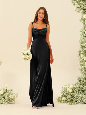 Sheath/Column Spaghetti Straps Split Side Bridesmaid Dresses