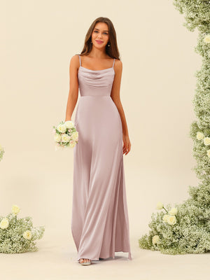 Sheath/Column Spaghetti Straps Split Side Bridesmaid Dresses