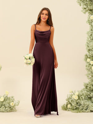 Sheath/Column Spaghetti Straps Split Side Bridesmaid Dresses