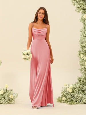 Sheath/Column Spaghetti Straps Split Side Bridesmaid Dresses