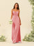 Sheath/Column Spaghetti Straps Split Side Bridesmaid Dresses