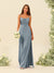 Sheath/Column Spaghetti Straps Split Side Bridesmaid Dresses