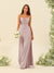 Sheath/Column Spaghetti Straps Split Side Bridesmaid Dresses