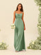 Sheath/Column Spaghetti Straps Split Side Bridesmaid Dresses