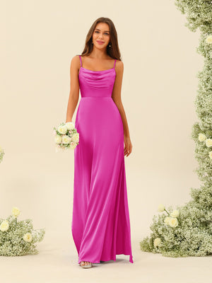 Sheath/Column Spaghetti Straps Split Side Bridesmaid Dresses