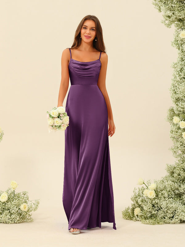 Sheath/Column Spaghetti Straps Split Side Bridesmaid Dresses