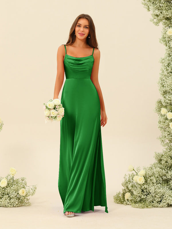 Sheath/Column Spaghetti Straps Split Side Bridesmaid Dresses
