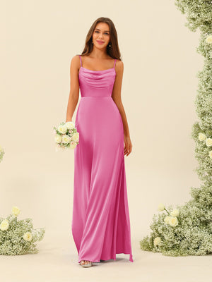 Sheath/Column Spaghetti Straps Split Side Bridesmaid Dresses