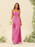 Sheath/Column Spaghetti Straps Split Side Bridesmaid Dresses
