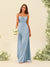 Sheath/Column Spaghetti Straps Split Side Bridesmaid Dresses