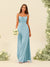 Sheath/Column Spaghetti Straps Split Side Bridesmaid Dresses