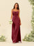 Sheath/Column Spaghetti Straps Split Side Bridesmaid Dresses