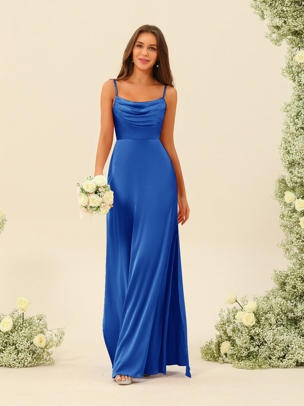 Sheath/Column Spaghetti Straps Split Side Bridesmaid Dresses