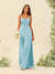 Sheath/Column Spaghetti Straps Split Side Bridesmaid Dresses