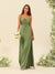Sheath/Column Spaghetti Straps Split Side Bridesmaid Dresses