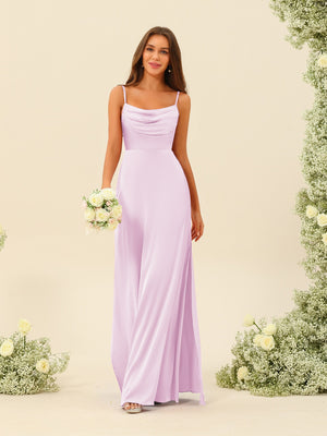 Sheath/Column Spaghetti Straps Split Side Bridesmaid Dresses