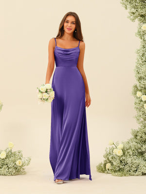 Sheath/Column Spaghetti Straps Split Side Bridesmaid Dresses