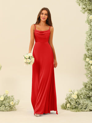 Sheath/Column Spaghetti Straps Split Side Bridesmaid Dresses