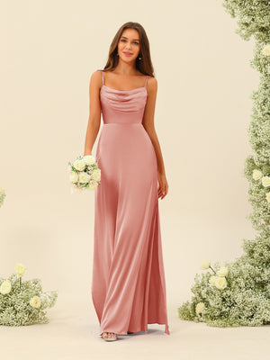 Sheath/Column Spaghetti Straps Split Side Bridesmaid Dresses