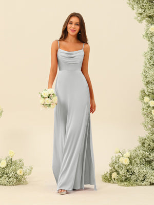 Sheath/Column Spaghetti Straps Split Side Bridesmaid Dresses