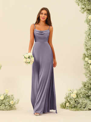 Sheath/Column Spaghetti Straps Split Side Bridesmaid Dresses