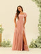 A-Line/Princess Ruffles Floor-Length Short Sleeves Bridesmaid Dresses