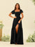 A-Line/Princess Ruffles Floor-Length Short Sleeves Bridesmaid Dresses