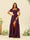 A-Line/Princess Ruffles Floor-Length Short Sleeves Bridesmaid Dresses