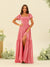 A-Line/Princess Ruffles Floor-Length Short Sleeves Bridesmaid Dresses