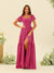 A-Line/Princess Ruffles Floor-Length Short Sleeves Bridesmaid Dresses