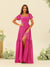 A-Line/Princess Ruffles Floor-Length Short Sleeves Bridesmaid Dresses