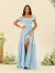 A-Line/Princess Ruffles Floor-Length Short Sleeves Bridesmaid Dresses