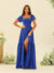 A-Line/Princess Ruffles Floor-Length Short Sleeves Bridesmaid Dresses