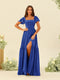 A-Line/Princess Ruffles Floor-Length Short Sleeves Bridesmaid Dresses