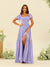 A-Line/Princess Ruffles Floor-Length Short Sleeves Bridesmaid Dresses