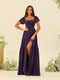 A-Line/Princess Ruffles Floor-Length Short Sleeves Bridesmaid Dresses