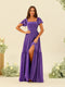 A-Line/Princess Ruffles Floor-Length Short Sleeves Bridesmaid Dresses