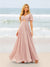 A-Line/Princess Ruffles V-Neck Short Sleeves Bridesmaid Dresses With Bowknot