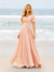 A-Line/Princess Ruffles V-Neck Short Sleeves Bridesmaid Dresses With Bowknot