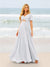 A-Line/Princess Ruffles V-Neck Short Sleeves Bridesmaid Dresses With Bowknot