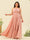 A-Line/Princess Halter Plus Size Long Bridesmaid Dresses with Split Side & Ruffles
