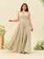 A-Line/Princess Halter Plus Size Long Bridesmaid Dresses with Split Side & Ruffles