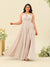 A-Line/Princess Halter Plus Size Long Bridesmaid Dresses with Split Side & Ruffles